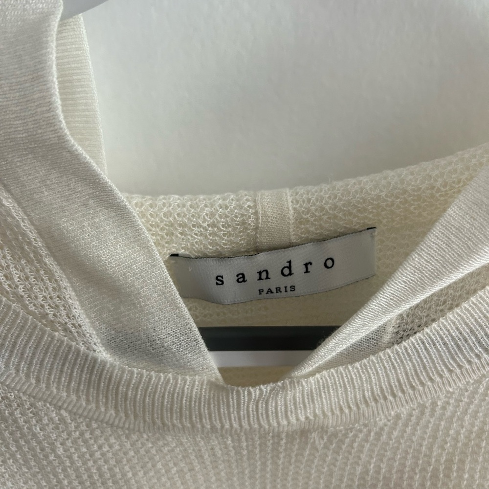 Sandro Cream Elegant Hoodie | Size Small - Picture 2 of 2